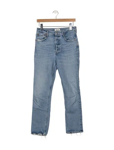 Pre-owned Agolde High-rise Straight Leg Jeans In Blue