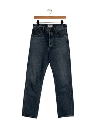 Pre-owned Agolde High-rise Straight Leg Jeans In Blue