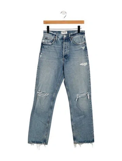 Pre-owned Agolde High-rise Straight Leg Jeans In Blue