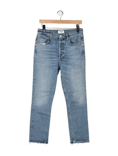 Pre-owned Agolde High-rise Straight Leg Jeans In Blue