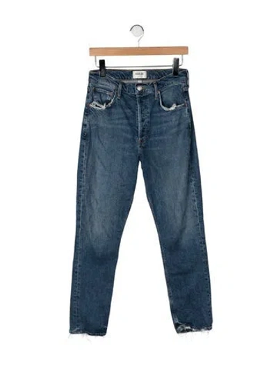Pre-owned Agolde High-rise Straight Leg Jeans In Blue