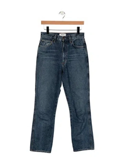 Pre-owned Agolde High-rise Straight Leg Jeans In Blue