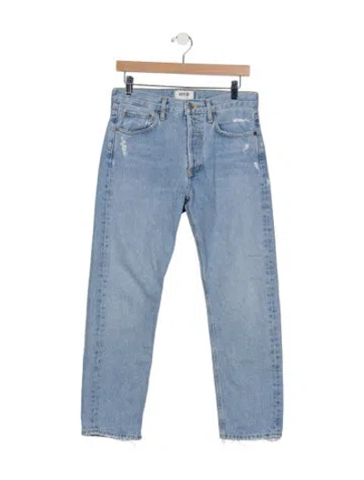 Pre-owned Agolde High-rise Straight Leg Jeans In Blue