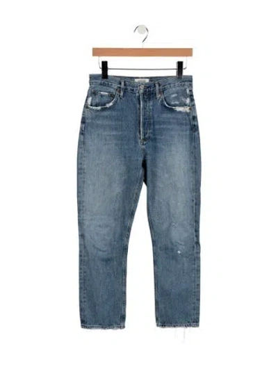 Pre-owned Agolde High-rise Straight Leg Jeans In Blue