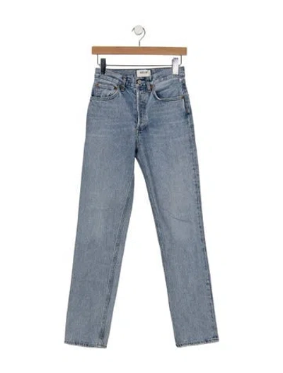 Pre-owned Agolde High-rise Straight Leg Jeans In Blue