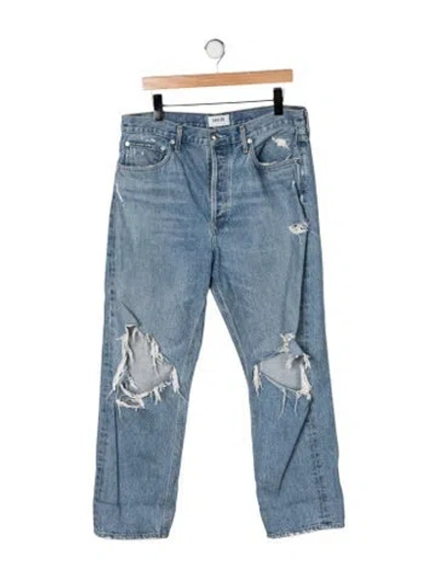 Pre-owned Agolde High-rise Straight Leg Jeans In Blue