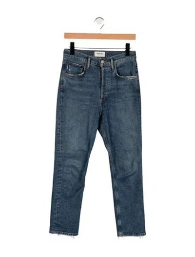 Pre-owned Agolde High-rise Straight Leg Jeans In Blue