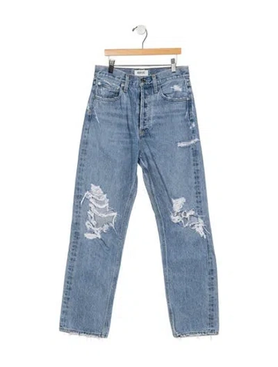 Pre-owned Agolde High-rise Straight Leg Jeans In Blue