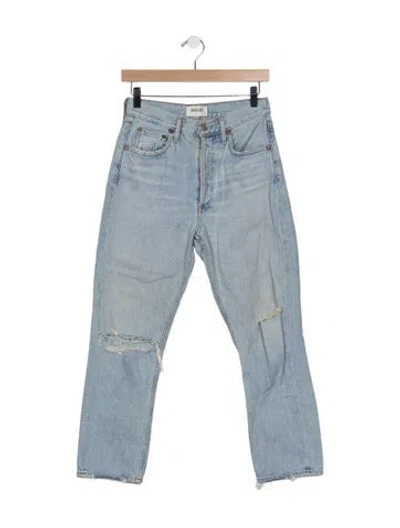 Pre-owned Agolde High-rise Straight Leg Jeans In Blue