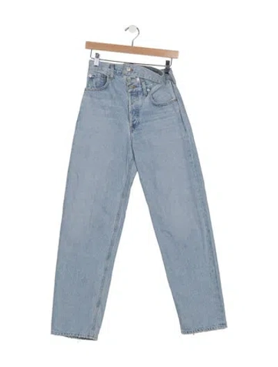 Pre-owned Agolde High-rise Straight Leg Jeans In Blue