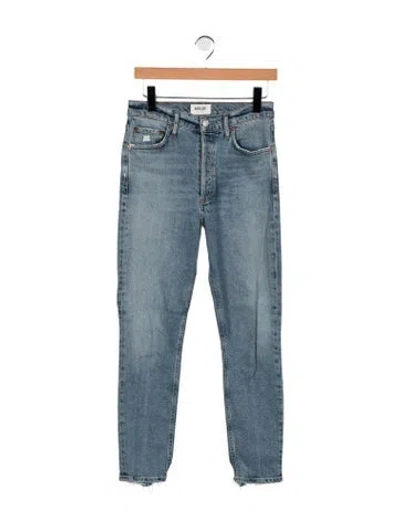 Pre-owned Agolde High-rise Straight Leg Jeans In Blue
