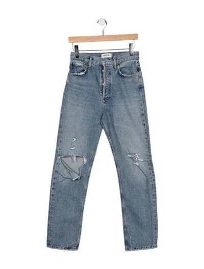 Pre-owned Agolde High-rise Straight Leg Jeans In Blue