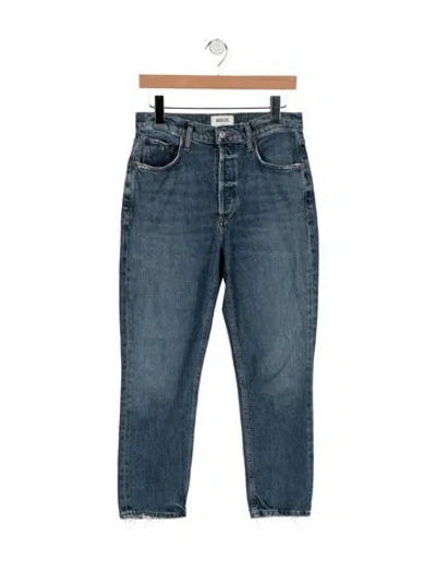 Pre-owned Agolde High-rise Straight Leg Jeans In Blue