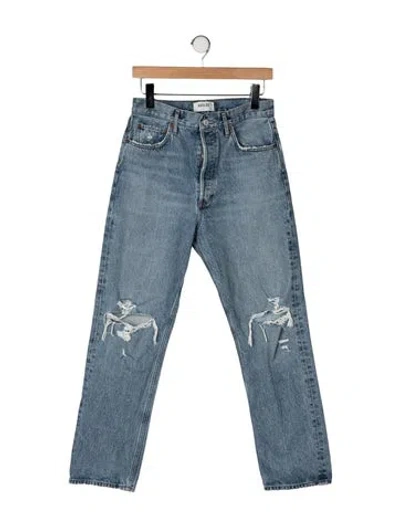 Pre-owned Agolde High-rise Straight Leg Jeans In Blue