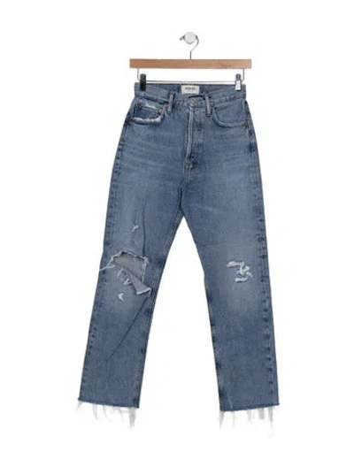 Pre-owned Agolde High-rise Straight Leg Jeans In Blue