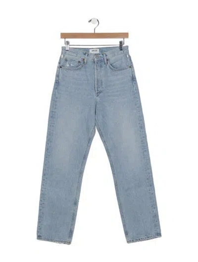 Pre-owned Agolde High-rise Straight Leg Jeans In Blue