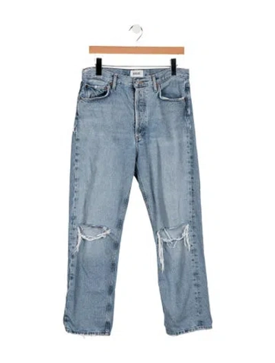Pre-owned Agolde High-rise Straight Leg Jeans In Blue
