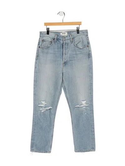 Pre-owned Agolde High-rise Straight Leg Jeans In Blue