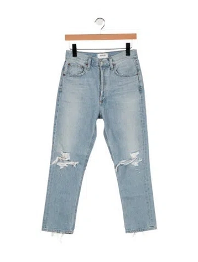 Pre-owned Agolde High-rise Straight Leg Jeans In Blue