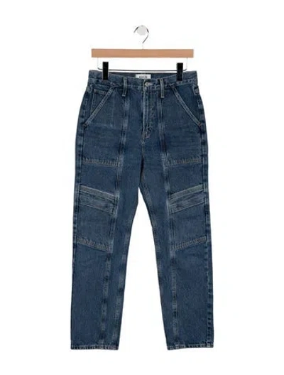 Pre-owned Agolde High-rise Straight Leg Jeans In Blue