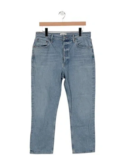Pre-owned Agolde High-rise Straight Leg Jeans In Blue