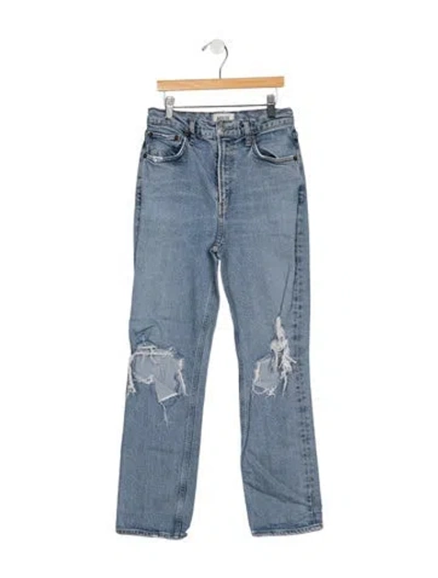 Pre-owned Agolde High-rise Straight Leg Jeans In Blue