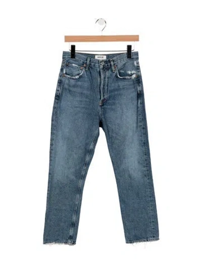 Pre-owned Agolde High-rise Straight Leg Jeans In Blue