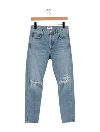Pre-owned Agolde High-rise Straight Leg Jeans In Blue