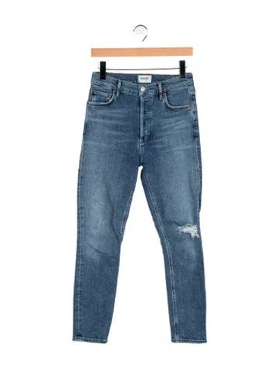 Pre-owned Agolde High-rise Straight Leg Jeans In Blue