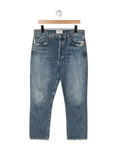 Pre-owned Agolde High-rise Straight Leg Jeans In Blue