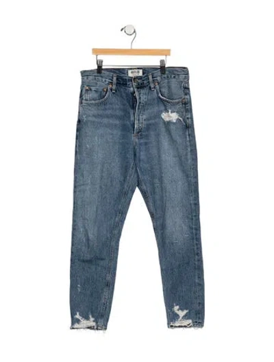 Pre-owned Agolde High-rise Straight Leg Jeans In Blue