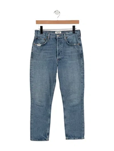 Pre-owned Agolde High-rise Straight Leg Jeans In Blue
