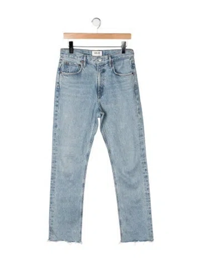 Pre-owned Agolde High-rise Straight Leg Jeans In Blue