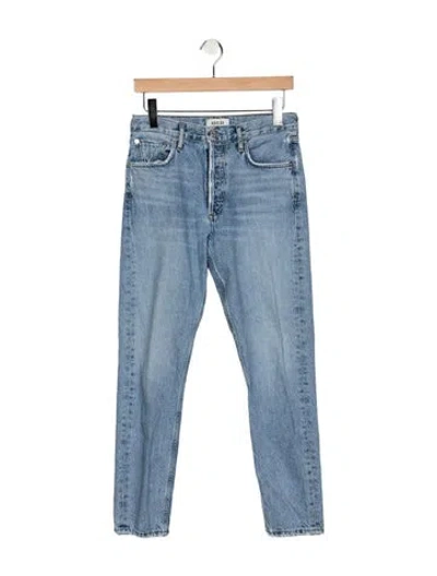 Pre-owned Agolde High-rise Straight Leg Jeans In Blue