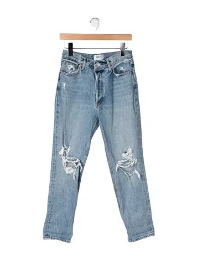 Pre-owned Agolde High-rise Straight Leg Jeans In Blue