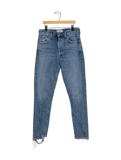 Pre-owned Agolde High-rise Straight Leg Jeans In Blue