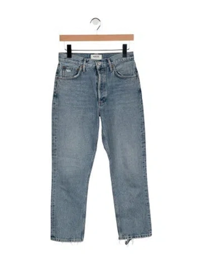 Pre-owned Agolde High-rise Straight Leg Jeans In Blue