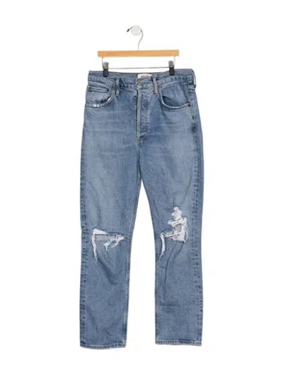 Pre-owned Agolde High-rise Straight Leg Jeans In Blue