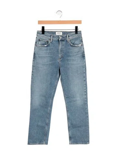 Pre-owned Agolde High-rise Straight Leg Jeans In Blue