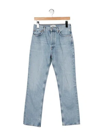 Pre-owned Agolde High-rise Straight Leg Jeans In Blue