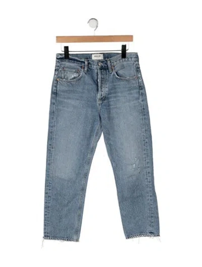 Pre-owned Agolde High-rise Straight Leg Jeans In Blue