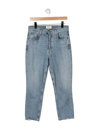 Pre-owned Agolde High-rise Straight Leg Jeans In Blue