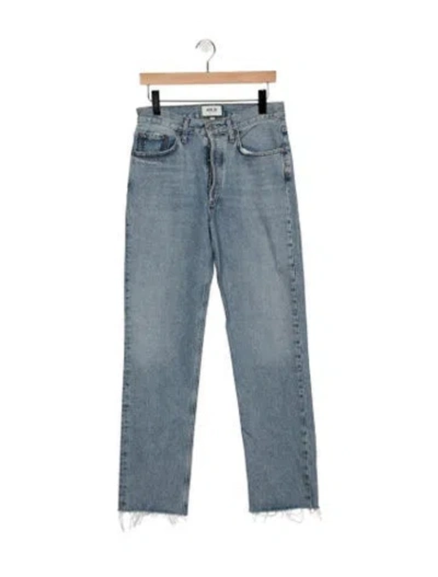 Pre-owned Agolde High-rise Straight Leg Jeans In Blue