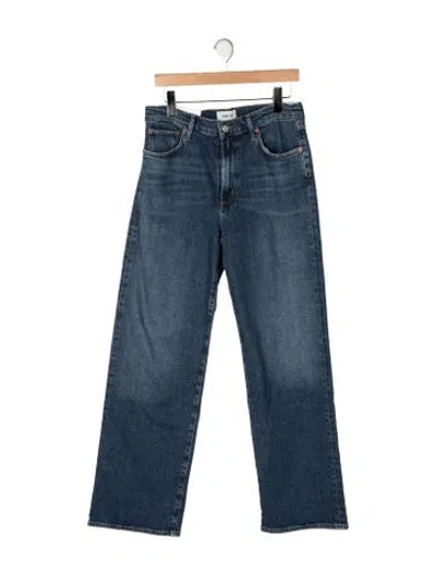 Pre-owned Agolde High-rise Straight Leg Jeans In Blue