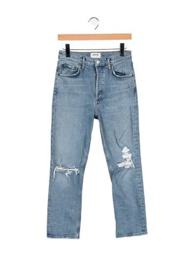 Pre-owned Agolde High-rise Straight Leg Jeans In Blue