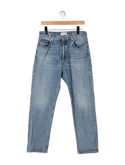 Pre-owned Agolde High-rise Straight Leg Jeans In Blue