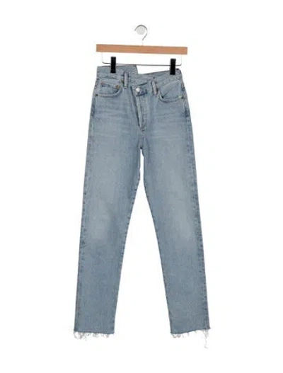 Pre-owned Agolde High-rise Straight Leg Jeans In Blue