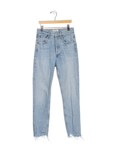 Pre-owned Agolde High-rise Straight Leg Jeans In Blue