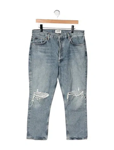 Pre-owned Agolde High-rise Straight Leg Jeans In Blue