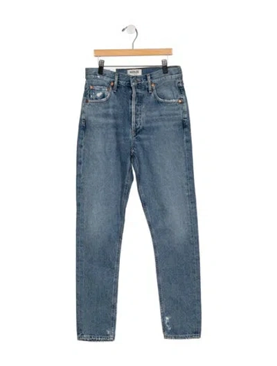 Pre-owned Agolde High-rise Straight Leg Jeans In Blue